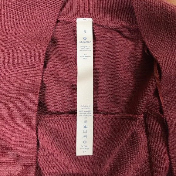 NWT So Merlot Lululemon Blissful Zen Sweater Slits - Picture 5 of 5